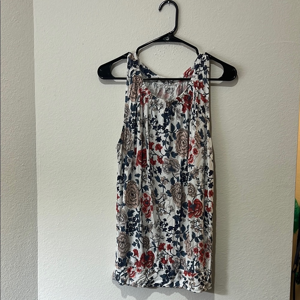 LOFT Black and White Sleeveless Tank Top